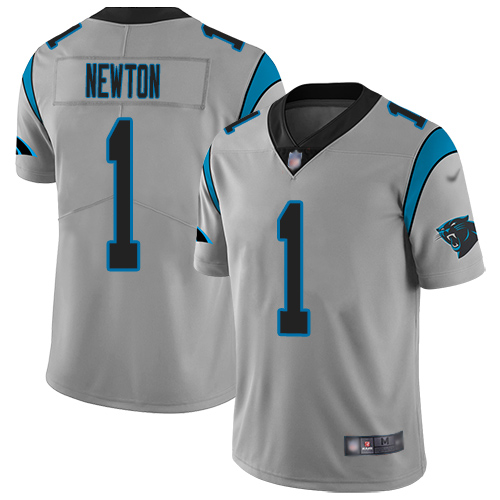 Carolina Panthers Limited Silver Youth Cam Newton Jersey NFL Football #1 Inverted Legend